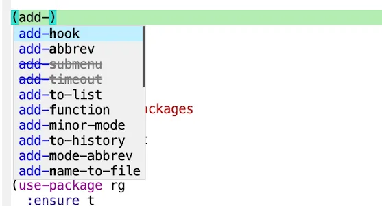 A look at an example of Corfu's completion dialog. Very nice to have.
